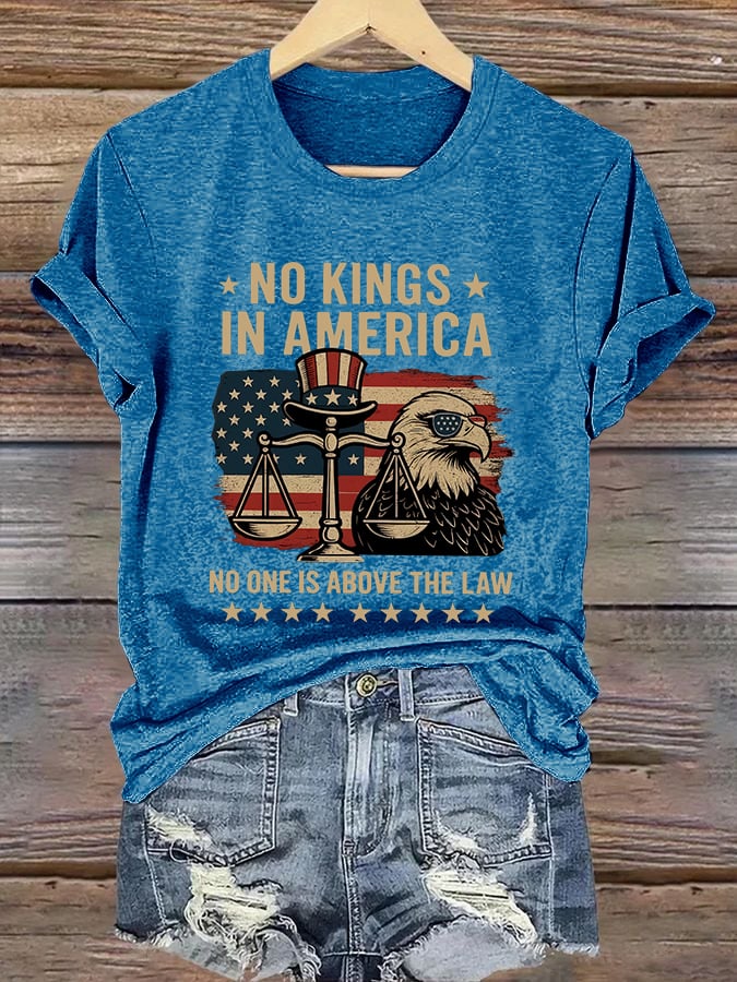 🔥Buy 3 Get 15% Off🔥Retro No Kings In America No One Is Above The Law Print T-Shirt