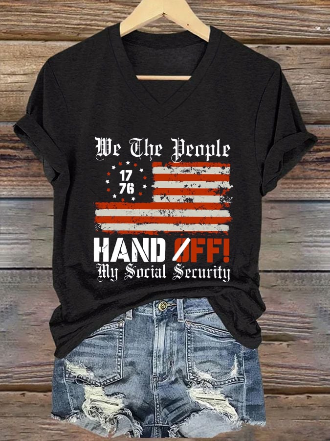 Women's We The People Hands Off My Social Security Print T-Shirt