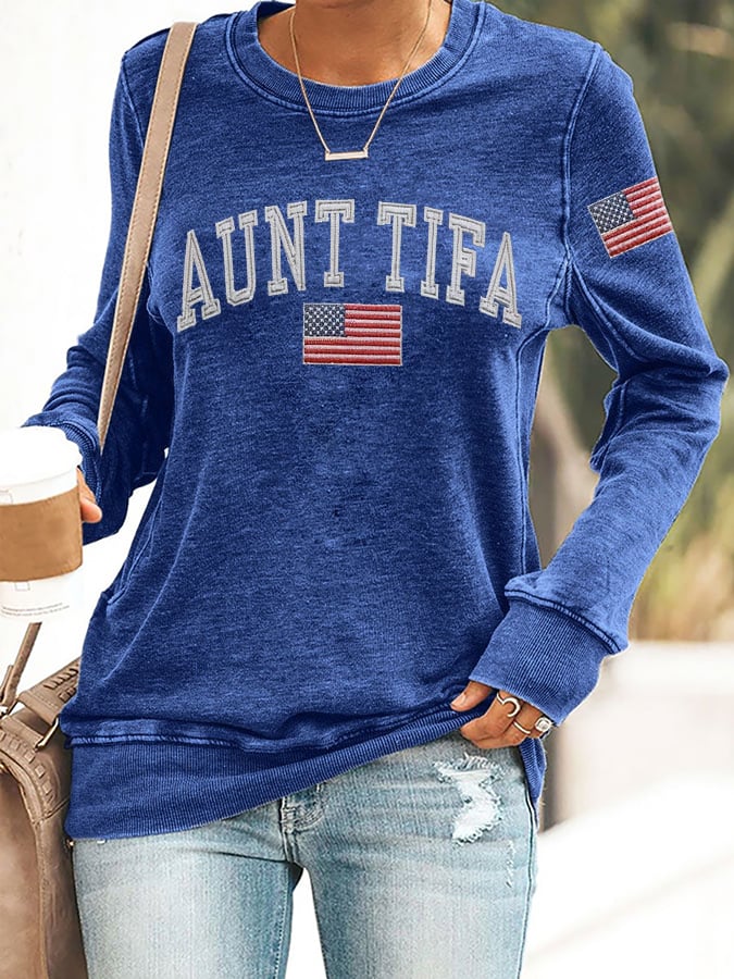 🔥Buy 3 Get 15% Off🔥Retro Aunt Tifa Print Sweatshirt