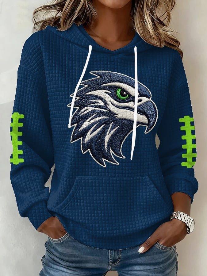 Women's Football Print Hoodie Sweatshirt