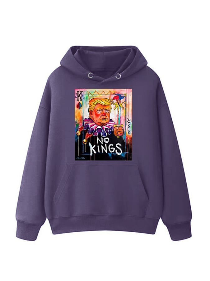 Unisex No Kings In America Print Casual Hoodie