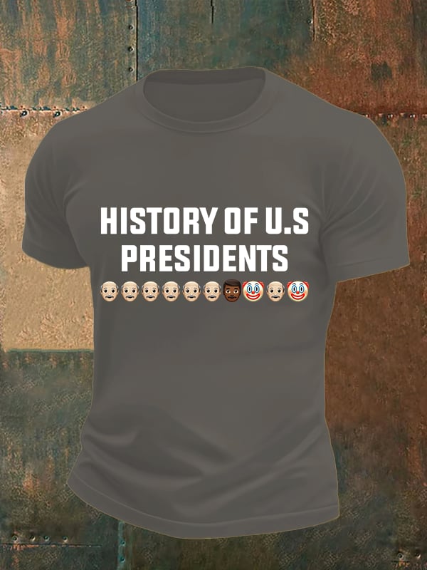 🔥Buy 3 Get 15% Off🔥Men's History Of US Presidents Print T-Shirt