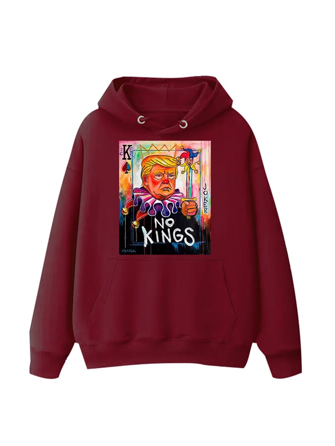 Unisex No Kings In America Print Casual Hoodie