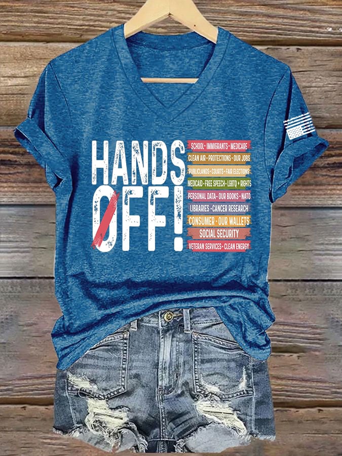 🔥Buy 3 Get 15% Off🔥Women's Retro Hands Off Protest Print T-Shirt