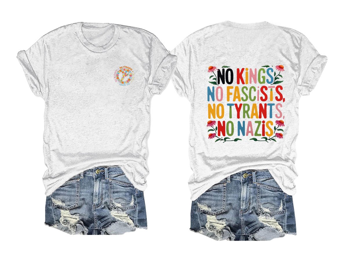 No Kings In America Print T-shirt