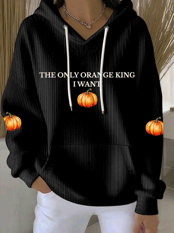 🔥Buy 3 Get 15% Off🔥Women's The Only Orange King I Want Is A Pumpkin Print Casual Sweatshirt