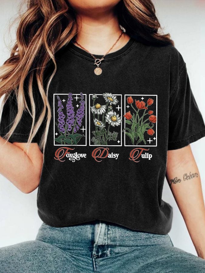 🔥Buy 3 Get 15% Off🔥Women's Floral FDT Print T-Shirt