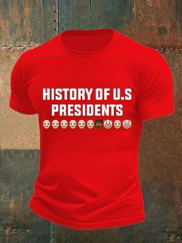 🔥Buy 3 Get 15% Off🔥Men's History Of US Presidents Print T-Shirt