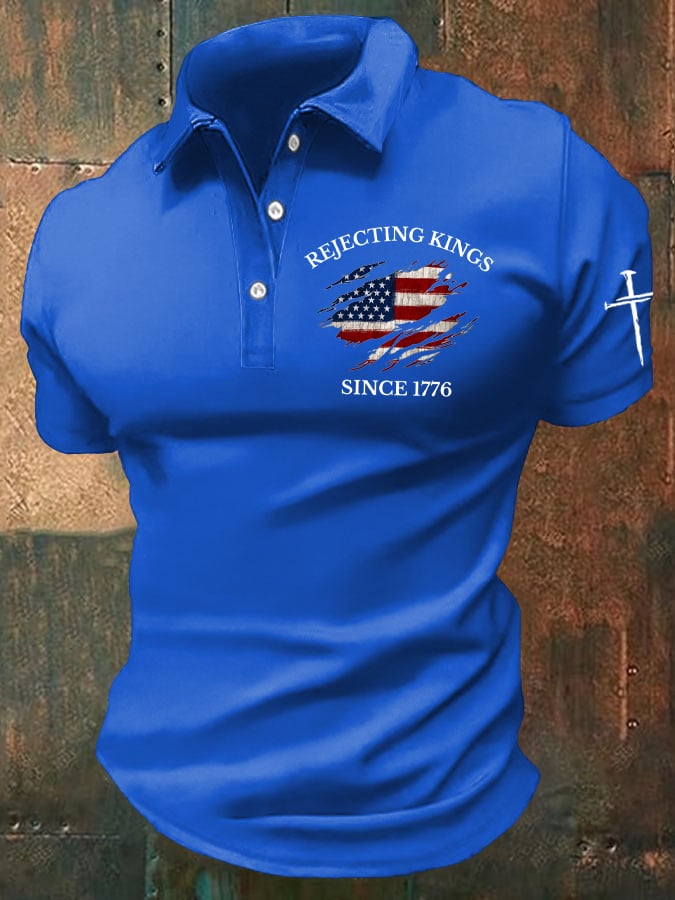 🔥Buy 3 Get 15% Off🔥Men's “Rejecting Kings Since 1776” Casual POLO Shirt