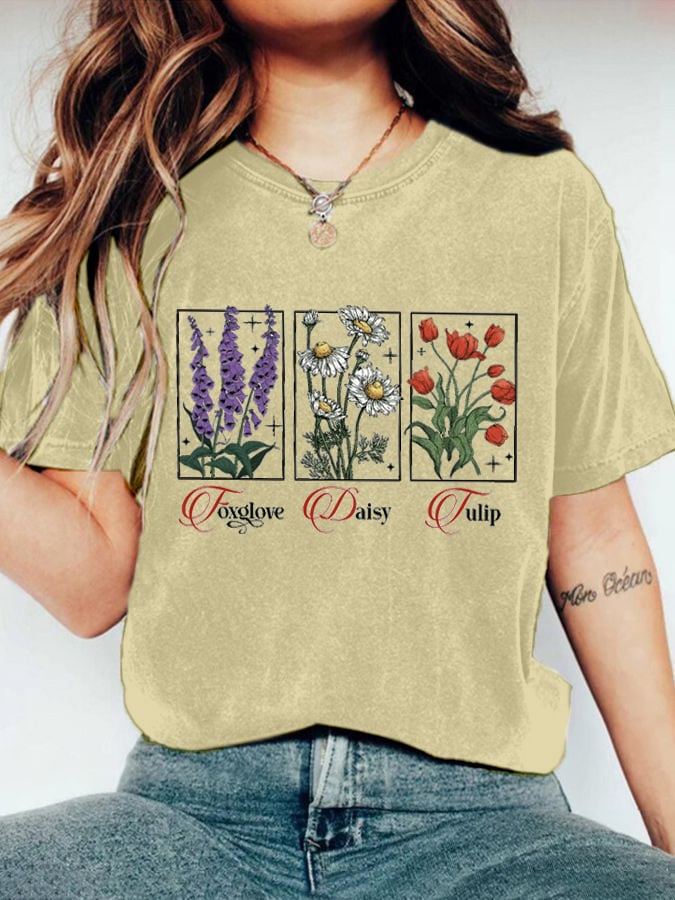 🔥Buy 3 Get 15% Off🔥Women's Floral FDT Print T-Shirt