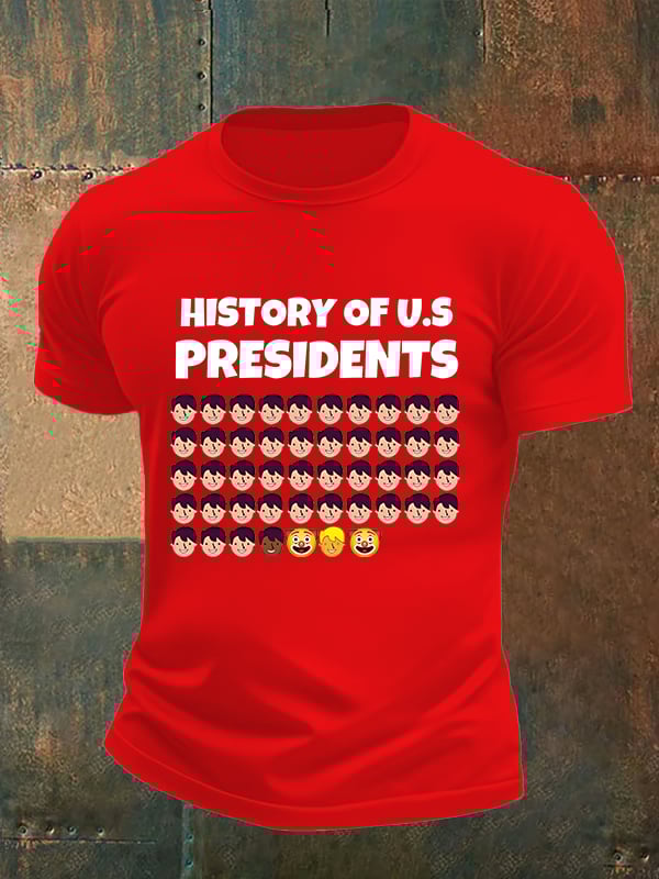 🔥Buy 3 Get 15% Off🔥Men's History Of US Presidents Print T-Shirt