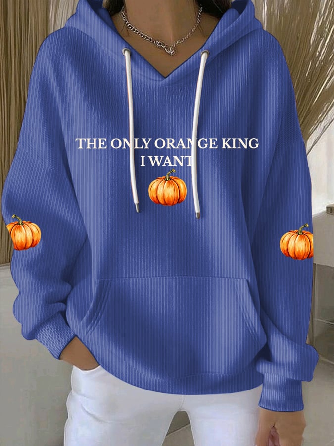 🔥Buy 3 Get 15% Off🔥Women's The Only Orange King I Want Is A Pumpkin Print Casual Sweatshirt