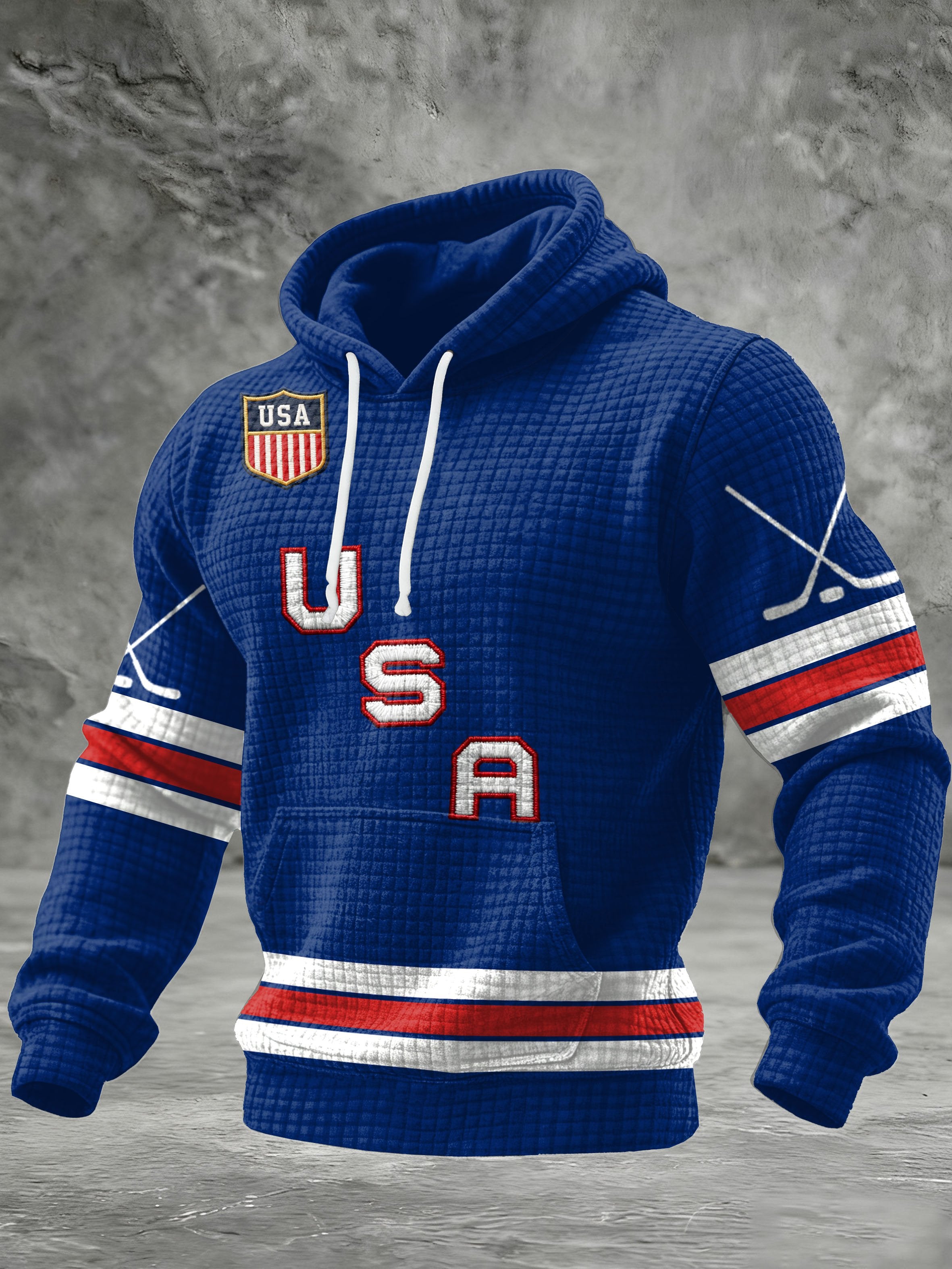 Men's USA Ice Hockey Printed Casual Hoodie