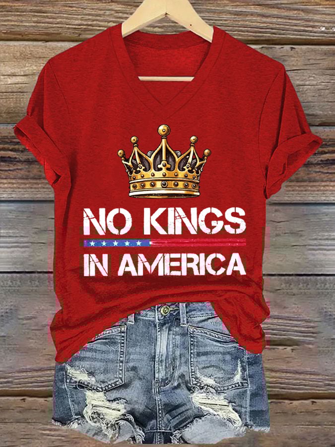 🔥Buy 3 Get 15% Off🔥Women's No Kings In America Printed Casual T-Shirt