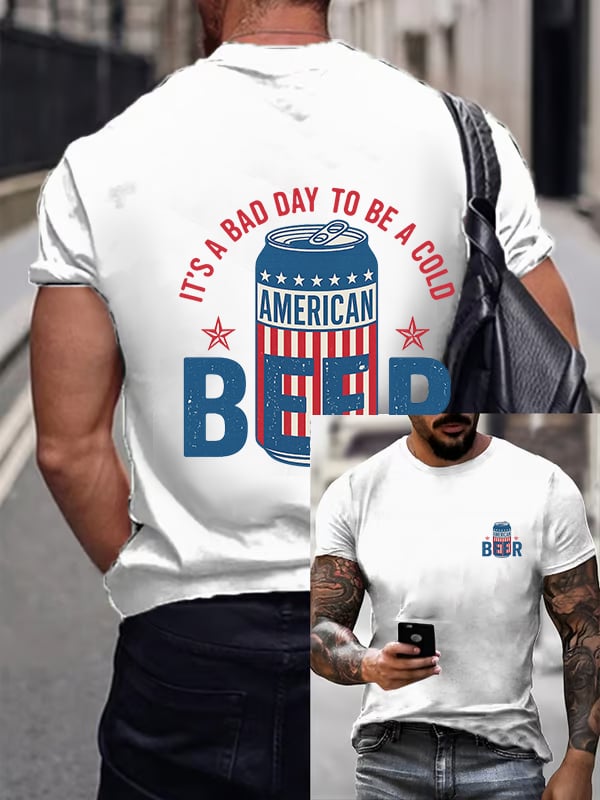 🔥Buy 3 Get 15% Off🔥It’s a Bad Day to Be a Cold Beer, Funny 4th of July Drinking Shirt