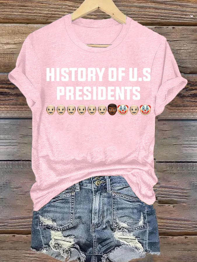 🔥Buy 3 Get 15% Off🔥Women's History Of US Presidents Print T-Shirt