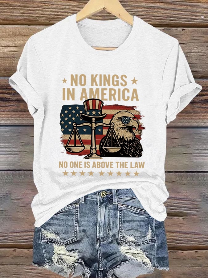 🔥Buy 3 Get 15% Off🔥Retro No Kings In America No One Is Above The Law Print T-Shirt