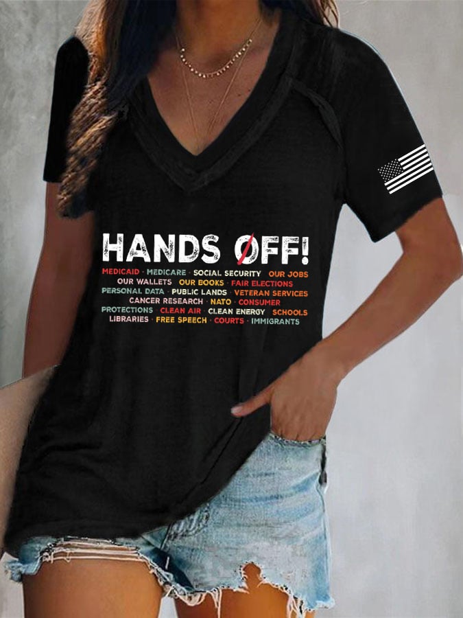đ„Buy 3 Get 15% Offđ„Women'S FDT âHands Offâ Print T-Shirt