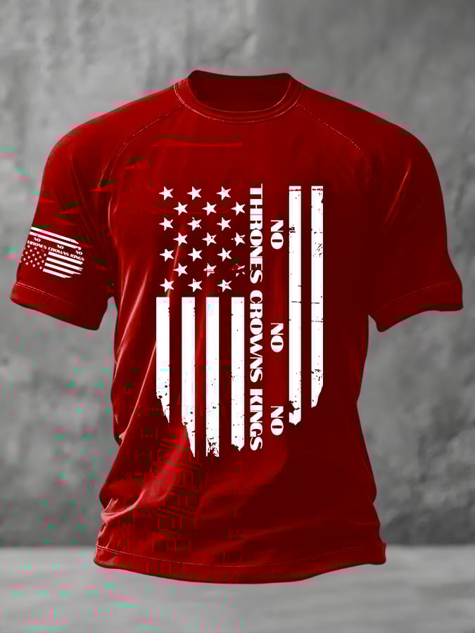 🔥Buy 3 Get 15% Off🔥Men's No Thrones No Crowns No Kings Print Round Neck T-Shirt