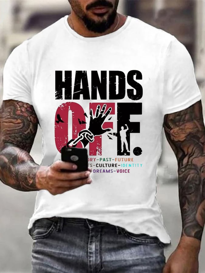 🔥Buy 3 Get 15% Off🔥Men's Hands Off Protest Print T-Shirt