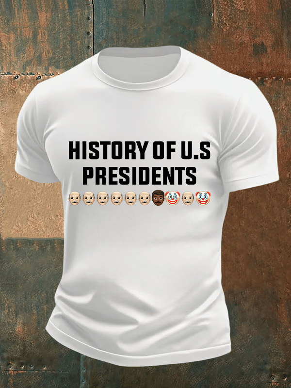 🔥Buy 3 Get 15% Off🔥Men's History Of US Presidents Print T-Shirt