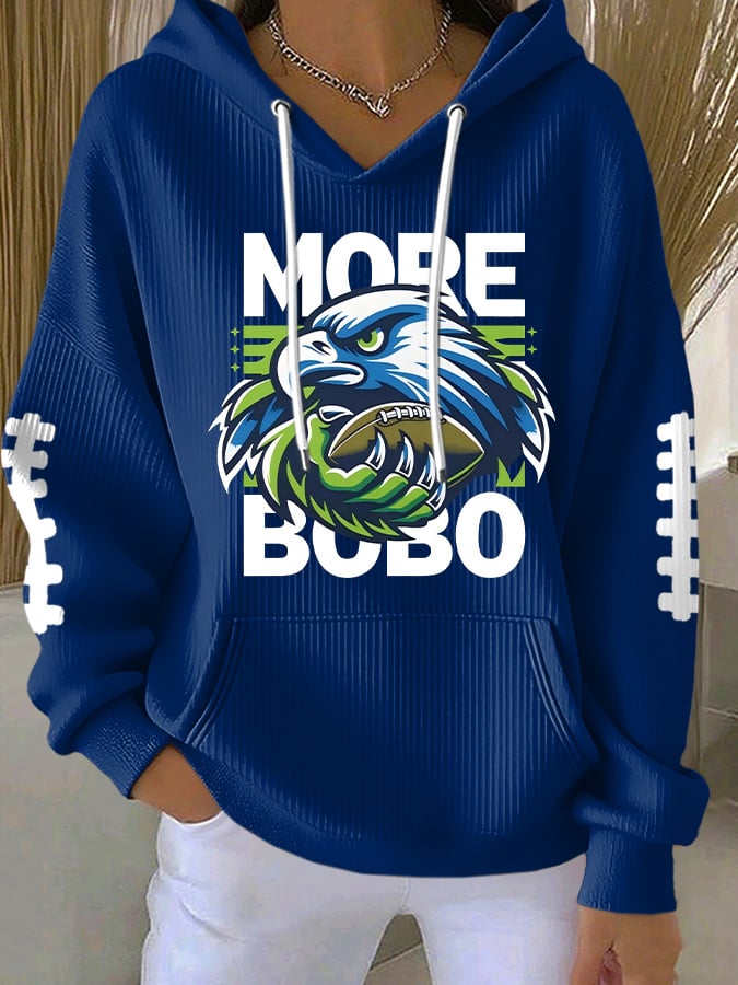 Women'S Football Print Casual Hoodie Sweatshirt