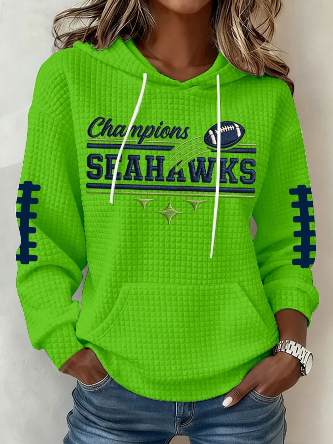 Women's Football Print Hoodie Sweatshirt