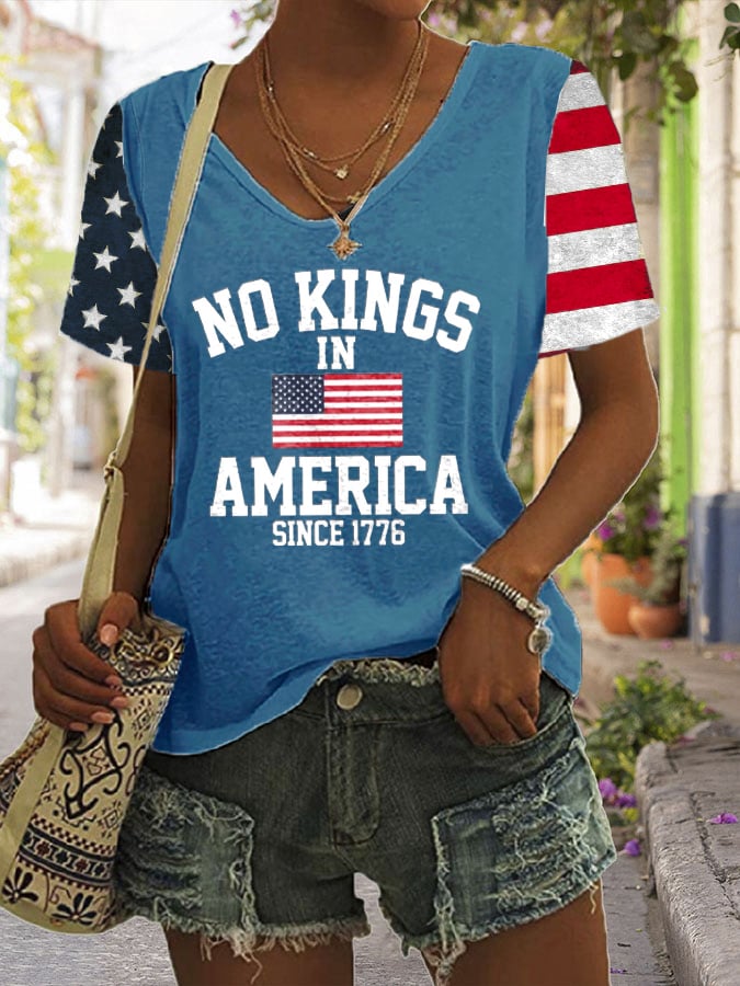 🔥Buy 3 Get 15% Off🔥Women's No King in America Print Casual T-Shirt
