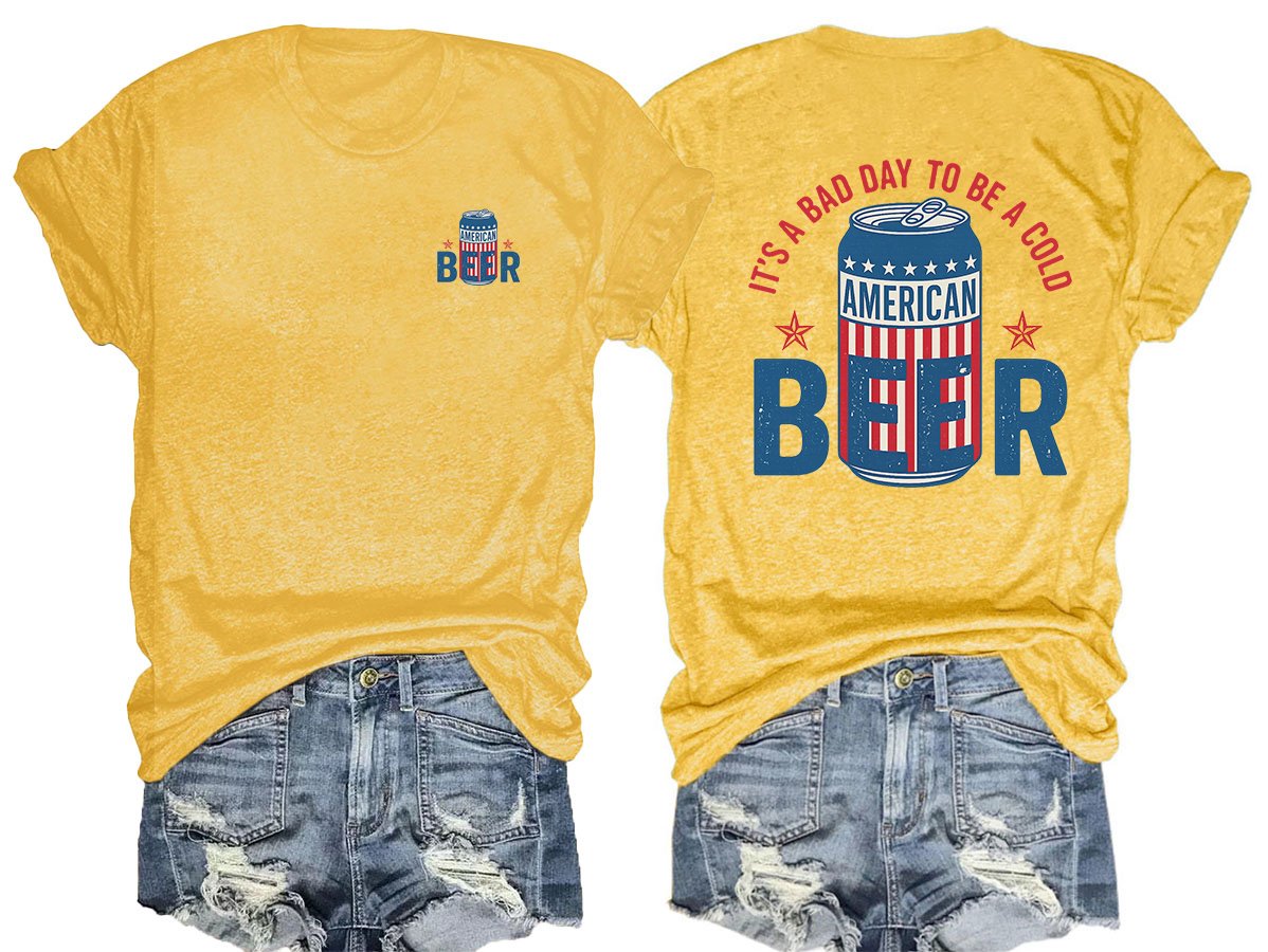 🔥Buy 3 Get 15% Off🔥It’s a Bad Day to Be a Cold Beer, Funny 4th of July Drinking Shirt