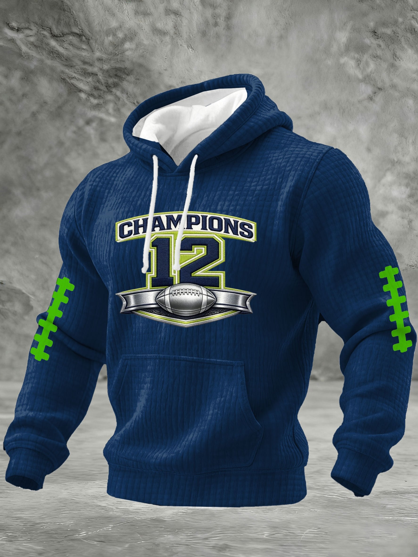 Men's Football Print Hooded Sweatshirt