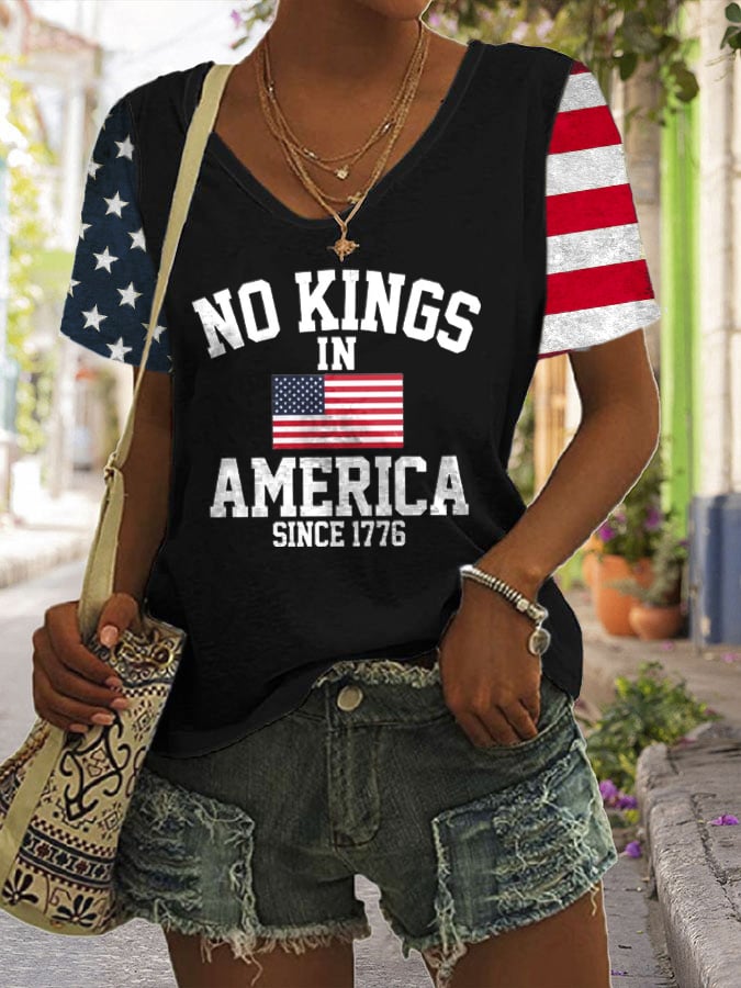 🔥Buy 3 Get 15% Off🔥Women's No King in America Print Casual T-Shirt