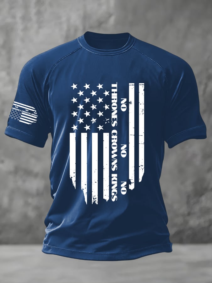 🔥Buy 3 Get 15% Off🔥Men's No Thrones No Crowns No Kings Print Round Neck T-Shirt