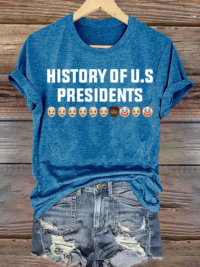 🔥Buy 3 Get 15% Off🔥Women's History Of US Presidents Print T-Shirt