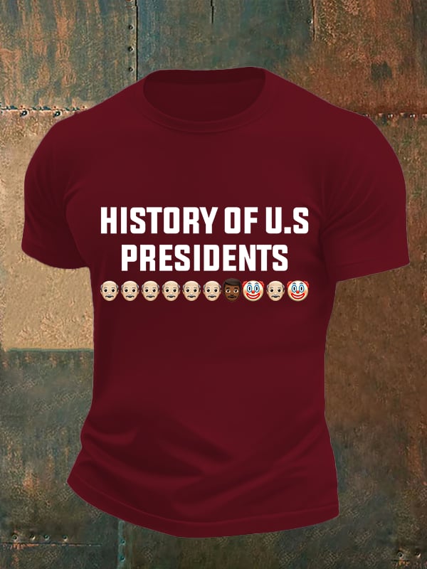 🔥Buy 3 Get 15% Off🔥Men's History Of US Presidents Print T-Shirt