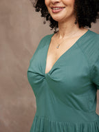 Claudia Green Knot Dress