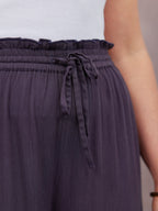 Celia Crinkle Trouser - Washed Navy