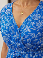 Susan Maxi Dress - Blue & White Floral Print