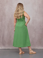 Ruth Sleeveless Tie Waist Dress - Green