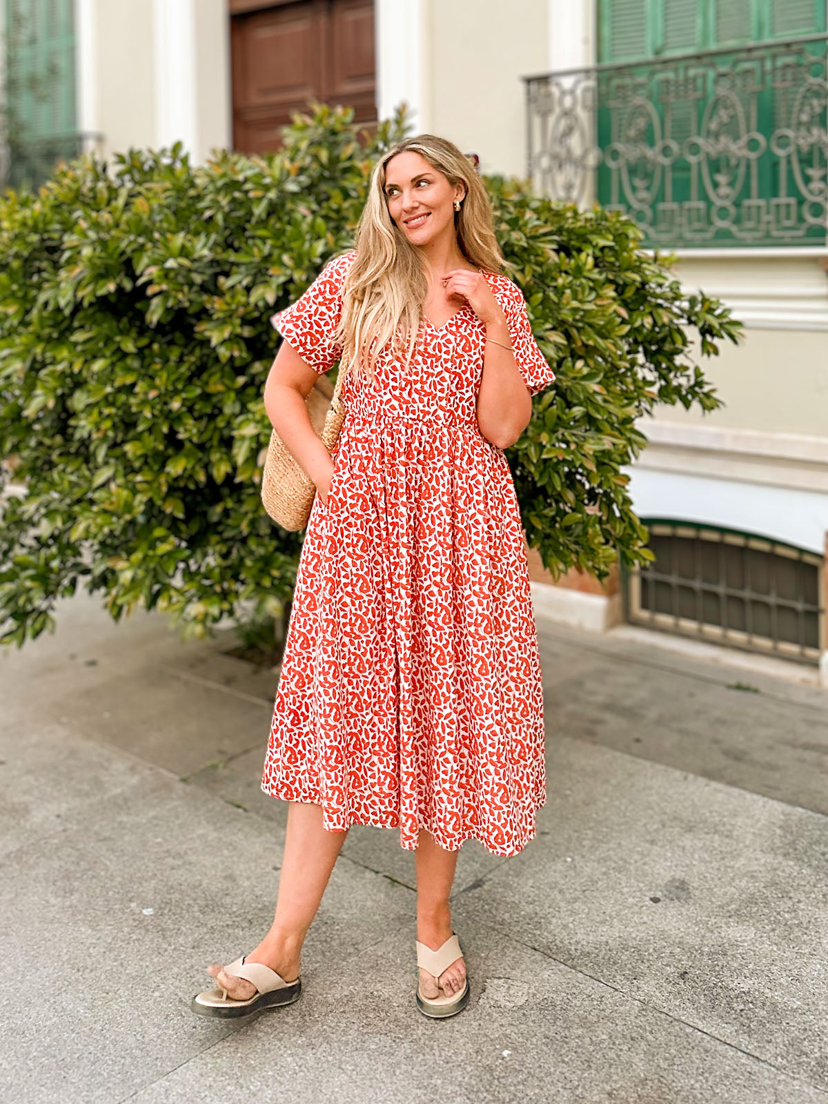 Fern Dress - Terracotta Print