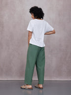 Myrtle Barrel Leg Trouser - Green