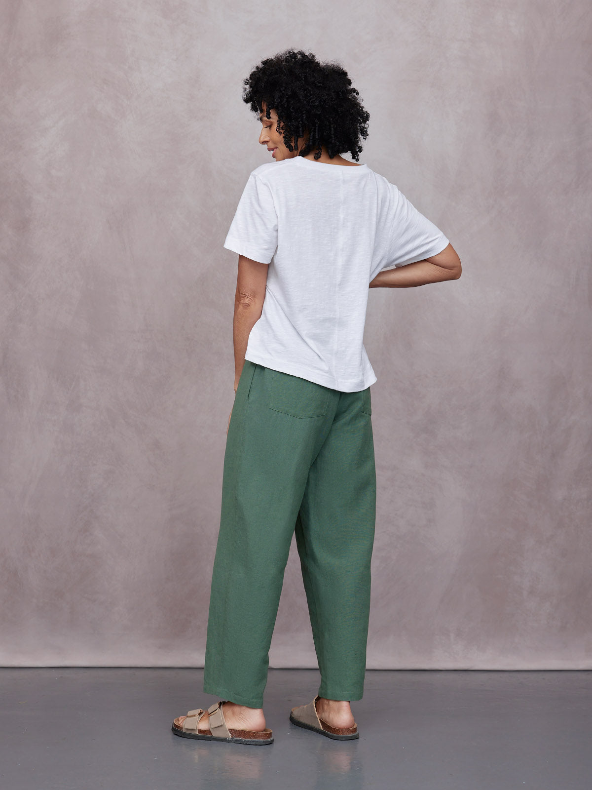 Myrtle Barrel Leg Trouser - Green