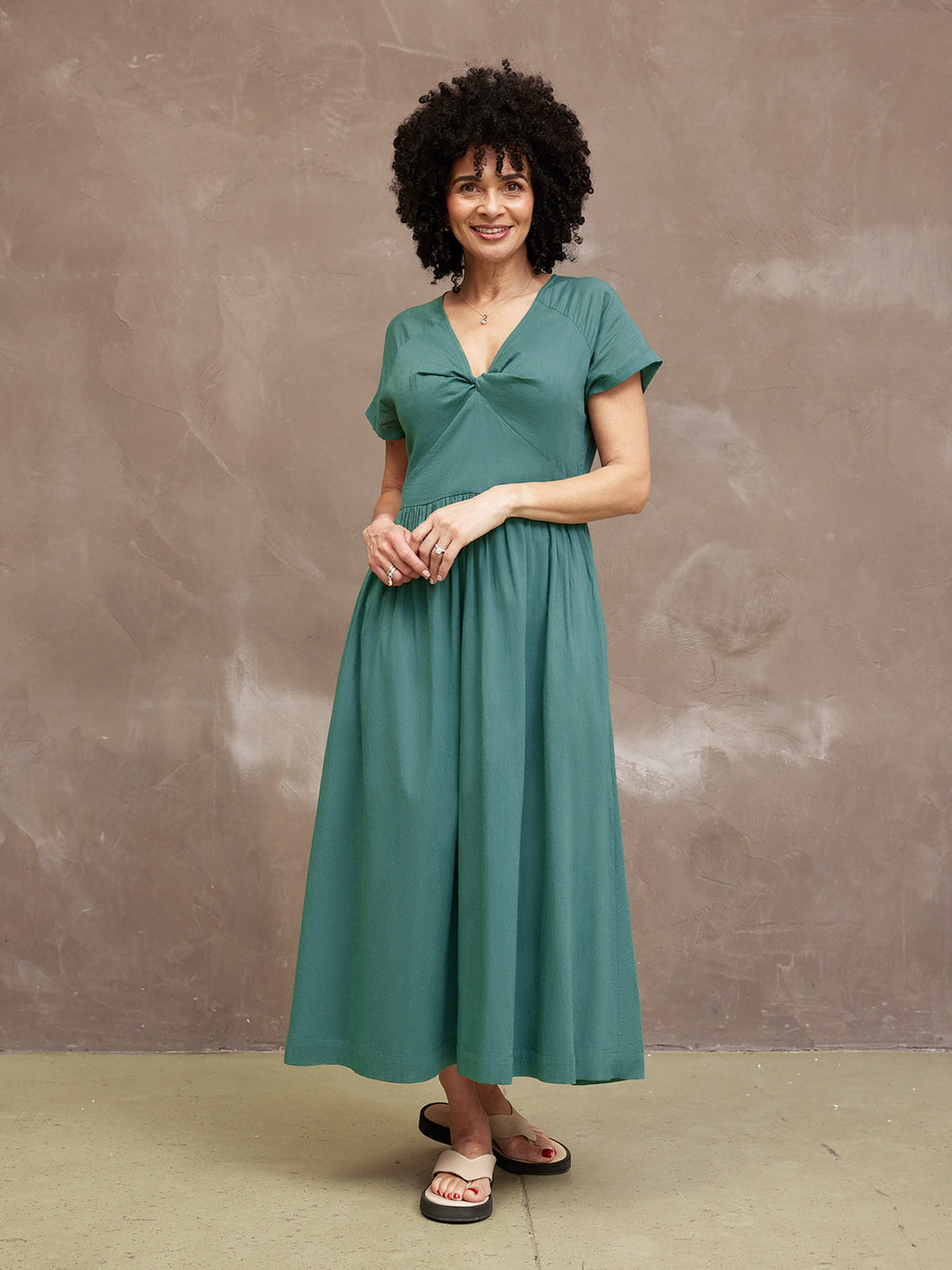 Claudia Green Knot Dress