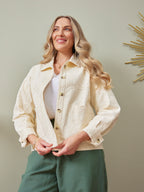 Lizzie Embroidered Summer Jacket - Cream