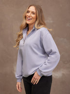 Evie Zip Sweatshirt - Lilac