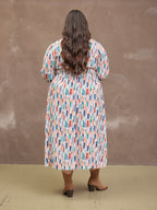 Vera Midi Dress - Brushstroke