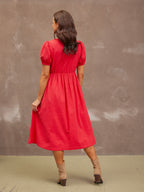 Marilyn Seersucker Dress - Red