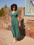 Claudia Green Knot Dress