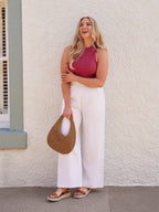 Heather Button Front Trouser