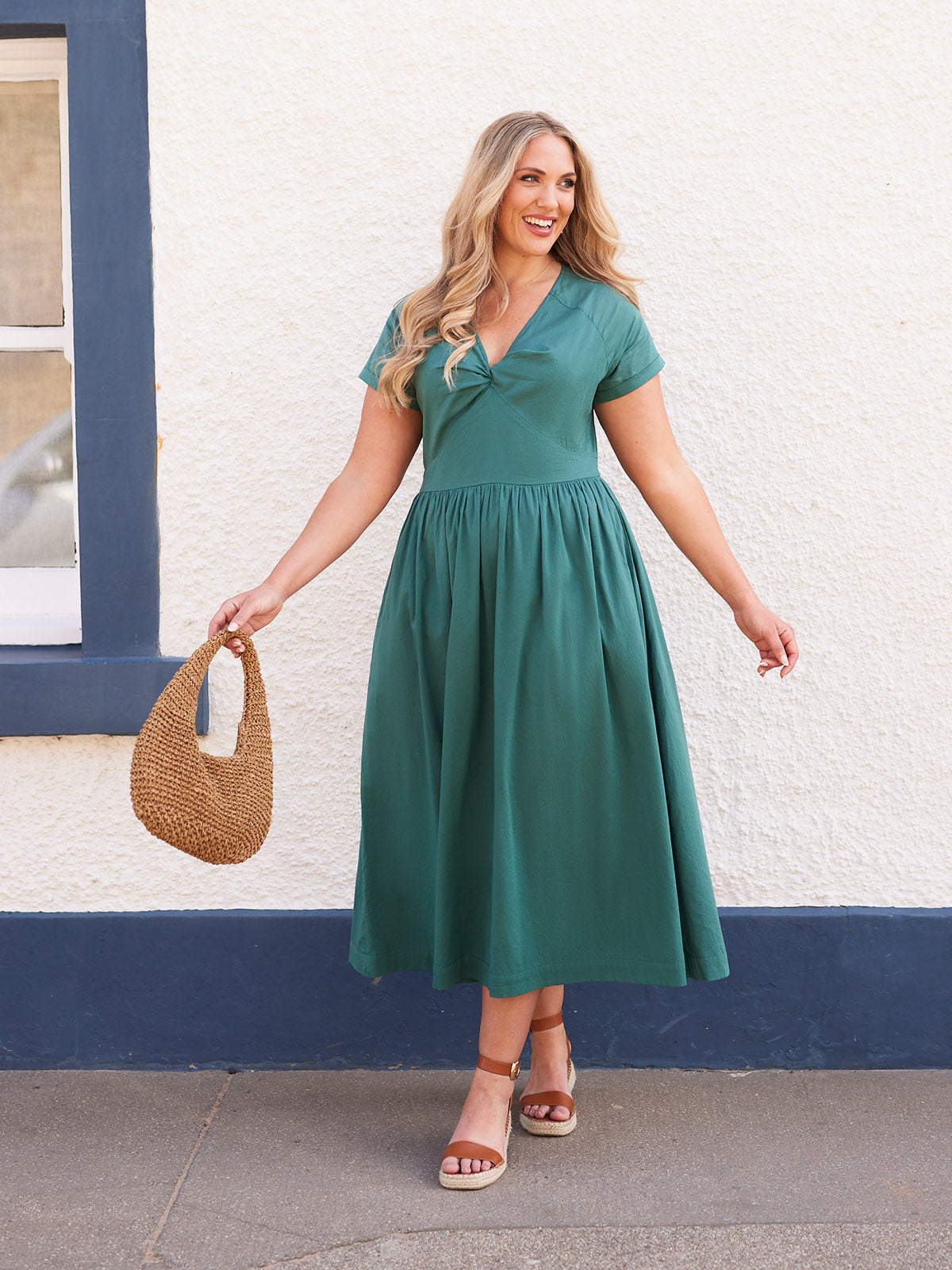 Claudia Green Knot Dress