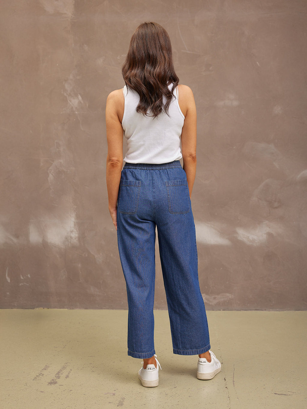 Lynn Drawcord Waist Trouser - Denim